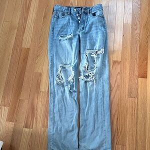 Aeropostale Light Blue Distressed 90s baggy jeans